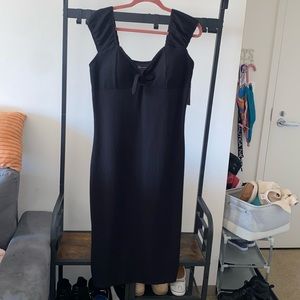 Black tight dress. Ankle length